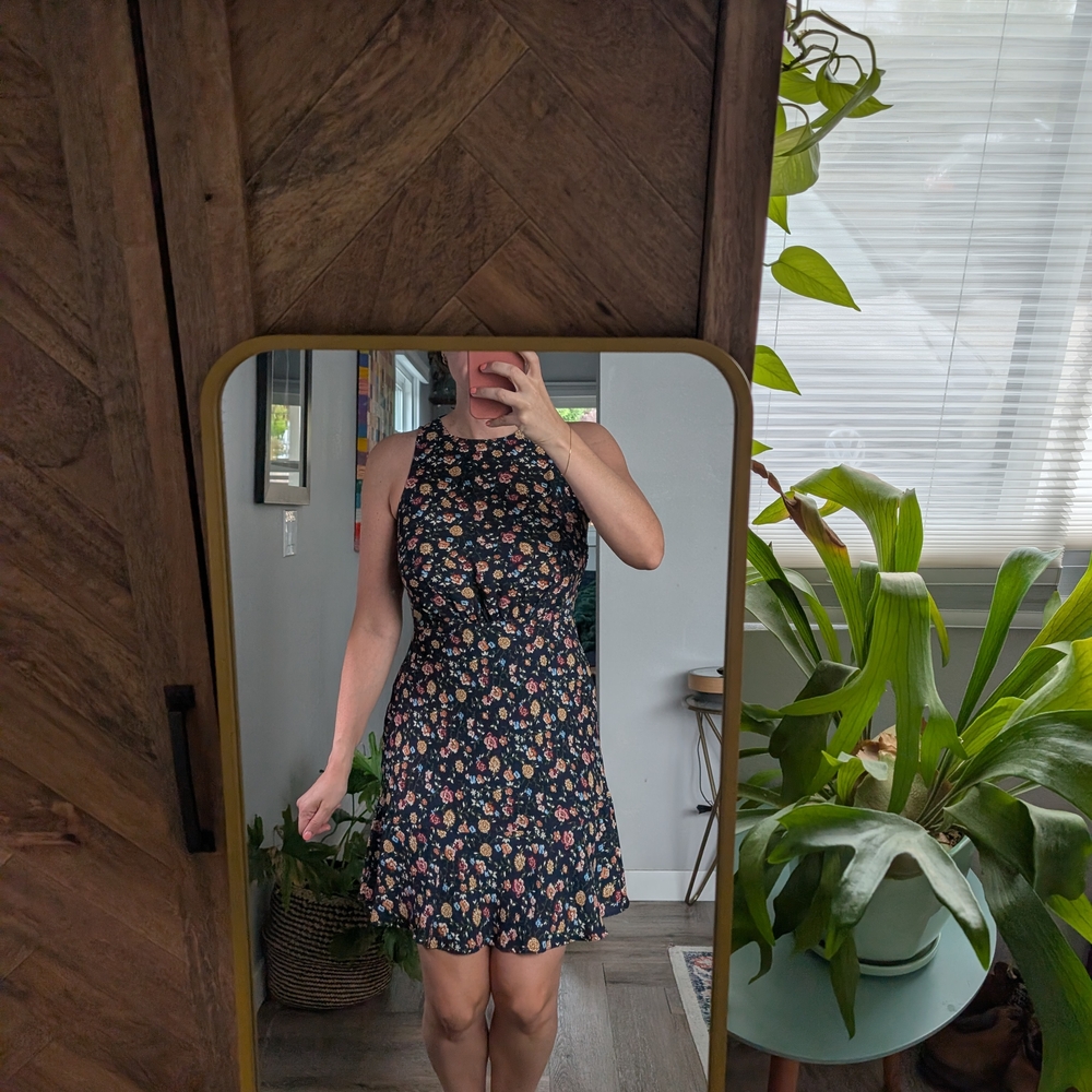 J. Crew Black and White Halter Sundress